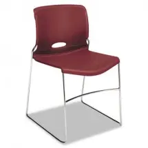 HON Olson High Density Stacking Chair, Mulberry with Chrome Base, 4/Carton