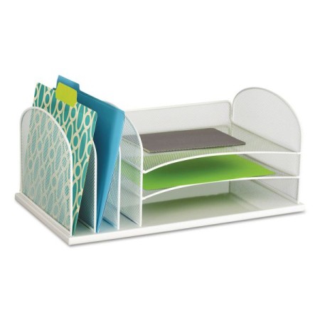 Onyx Desk Organizer with Three Horizontal and Three Upright Sections, Letter Size Files, 19.5