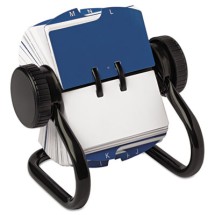 Open Rotary Card File Holds 250 1 3/4 x 3 1/4 Cards, Black