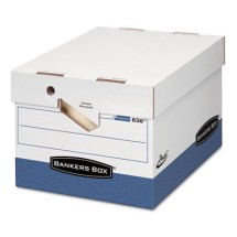 PRESTO Ergonomic Design Storage Boxes, Letter/Legal Files, 12.88" x 16.5" x 10.38", White/Blue, 12/Carton