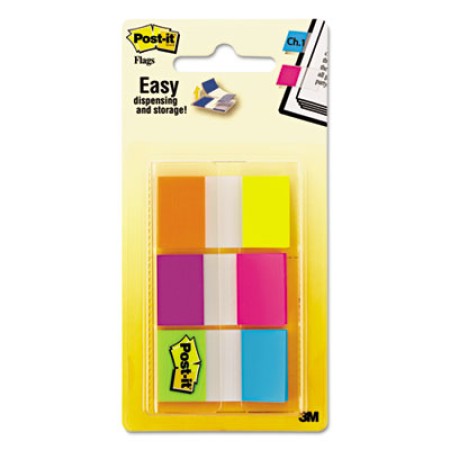 Page Flags in Portable Dispenser, Assorted Brights, 60 Flags/Pack