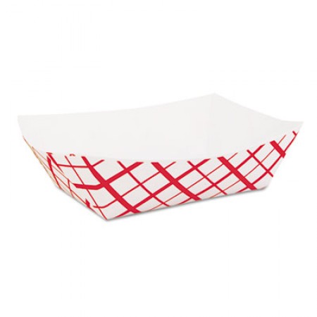 SCT Paper Food Baskets, 2 lb., Red/White, 1000/Carton