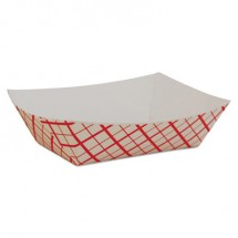SCT Paper Food Baskets, Red/White Checkerboard, 1/2 lb. Capacity, 1000/Carton