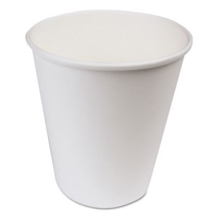 White Paper Hot Cups, 10  oz., 1000/Carton