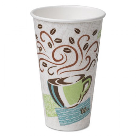 Dixie PerfecTouch Paper Hot Cups, 16  oz., Coffee Dreams Design, 50/Pack