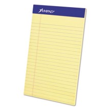 Perforated Writing Pads, Narrow Rule, 5 x 8, Canary, 50 Sheets, Dozen