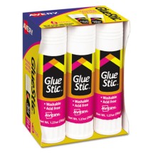 Permanent Glue Stic, 0.26 oz, Applies White, Dries Clear