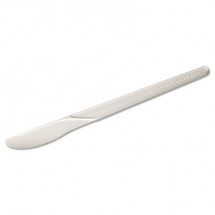 Plantware Compostable Knife, 6", Pearl White, 1000/Carton