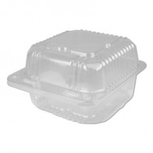 Plastic Clear Hinged Containers, 5 x 5, 12 oz., 500/Carton
