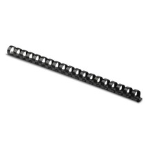 Plastic Comb Bindings, 1/2" Diameter, 90 Sheet Capacity, Black, 25 Combs/Pack