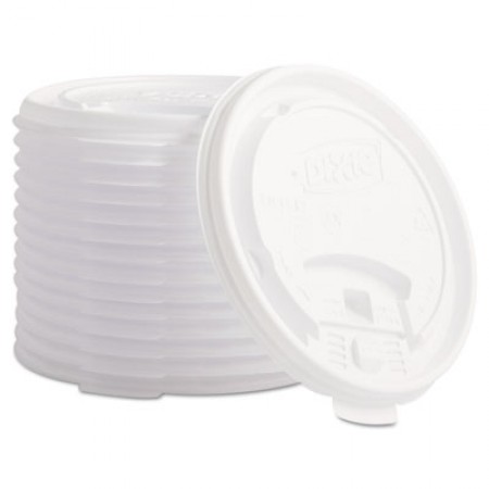 Dixie Plastic Lids for Hot Drink Cups, 12 & 16 oz., White, 1000/Carton