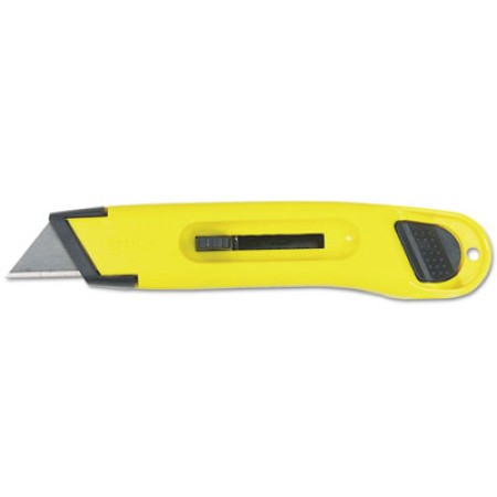 Plastic Light-Duty Utility Knife with Retractable Blade, Yellow