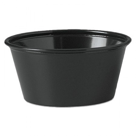 Dart Plastic Souffle Portion Cups, 3 1/4  oz. Black,- 2500 pcs