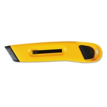 Plastic Utility Knife with Retractable Blade & Snap Closure, Yellow