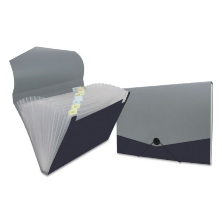 Poly Expanding Files, 13 Sections, Letter Size, Black/Steel Gray