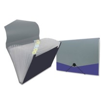 Poly Expanding Files, 13 Sections, Letter Size, Metallic Blue/Steel Gray