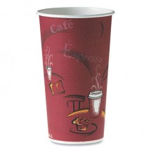 Dart Polycoated Hot Paper Cups, 20  oz. Bistro Design - 600 pcs