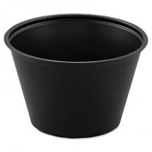 Dart Polystyrene Portion Cups, 4 oz. Black,- 2500 pcs
