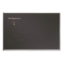 Porcelain Black Chalkboard with Aluminum Frame, 72" x 48", Silver