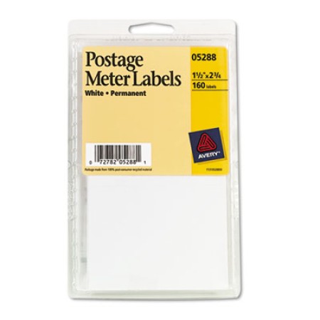 Postage Meter Labels For Pitney-Bowes Postage Machines, 1.5 x 2.75, White, 4/Sheet, 40 Sheets/Pack