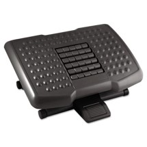 Premium Adjustable Footrest with Rollers, Plastic, 18w x 13d x 4h, Black