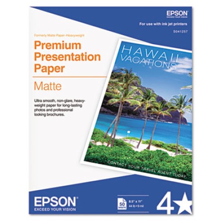 Premium Matte Presentation Paper, 9 mil, 11 x 14, Matte Bright White, 50/Pack