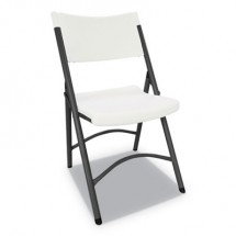 Alera Premium Molded Resin White Folding Chair with Dark Gray Base, 4/Carton
