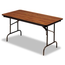 Premium Wood Laminate Folding Table, Rectangular, 72w x 30d x 29h, Mahogany