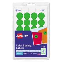 Printable Self-Adhesive Removable Color-Coding Labels, 0.75" dia., Neon Red, 24/Sheet, 42 Sheets/Pack