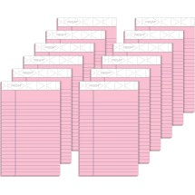 Prism + Writing Pads, Narrow Rule, 5 x 8, Pastel Pink, 50 Sheets, 12/Pack
