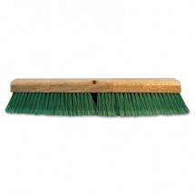 Push Broom Head, 3" Green Flagged Recycled PET Plastic, 24