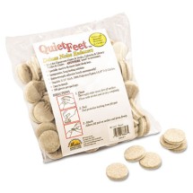 Quiet Feet Deluxe Noise Reducers, 1.25" dia, Circular, Beige, 100/Pack