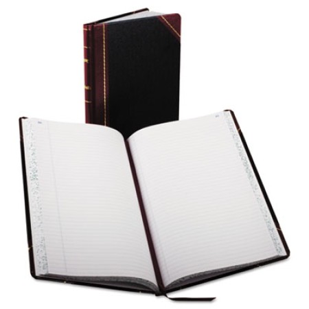 Record/Account Book, Record Rule, Black/Red, 300 Pages, 9 5/8 x 7 5/8