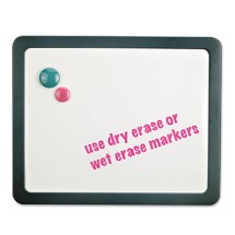 Recycled Cubicle Dry Erase Board, 15 7/8 x 12 7/8, Charcoal, with Three Magnets