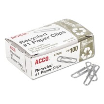 Recycled Paper Clips, Medium (No. 1), Silver, 1000/Pack