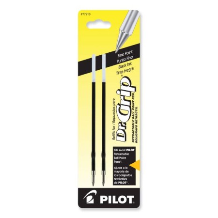 Refill for Dr. Grip, Easytouch, The Better, B2P and Rex Grip BeGreen Ballpoint Pens, Fine Point, Black Ink, 2/Pack