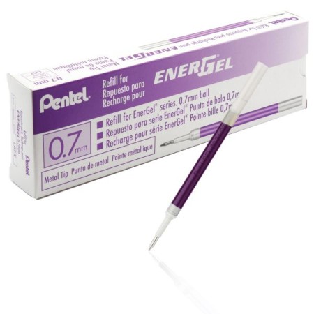 Refill for Pentel EnerGel Retractable Liquid Gel Pens, Conical Tip, Medium Point, Violet Ink