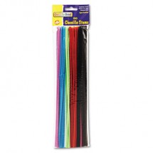 Regular Stems, 12" x 0.16", Metal Wire, Polyester, Assorted, 100/Pack