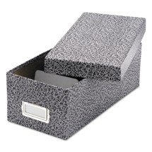 Reinforced Board Card File, Lift-Off Cover, Holds 1,200 6 x 9 Cards, Black/White