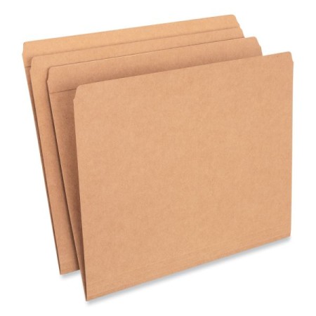 Reinforced Kraft Top Tab File Folders, Straight Tab, Letter Size, Kraft, 100/Box
