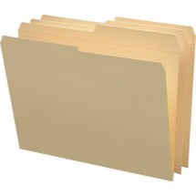 Reinforced Tab Manila File Folders, 1/2-Cut Tabs, Letter Size, 11 pt. Manila, 100/Box