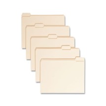Reinforced Tab Manila File Folders, 1/5-Cut Tabs, Letter Size, 11 pt. Manila, 100/Box