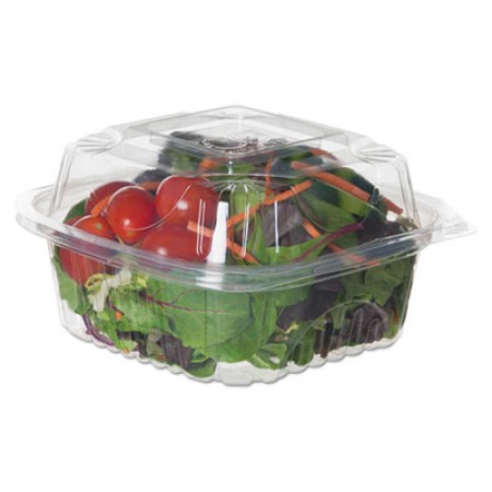 Eco-Products Renewable and Compostable Clear Clamshells, 6" x 6" x 3", 240/Carton