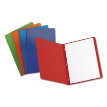 Report Cover, 3 Fasteners, Panel and Border Cover, Letter, Red, 25/Box