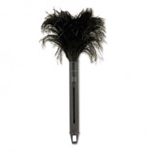 Retractable Feather Duster, Black Plastic Handle Extends 9" to 14