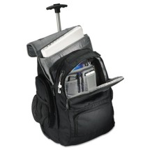 Rolling Backpack, 14 x 8 x 21, Black/Charcoal