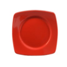 CAC China R-SQ21-R Clinton Round In Square Plate Red 11 7/8&quot; - 1 doz