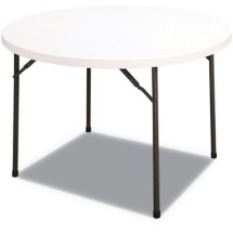 Round Plastic Folding Table, 60 Dia x 29 1/4h, White