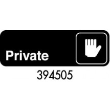 Royal ROY 394505 Black &quot;Private&quot; Sign 3&quot; x 9&quot;