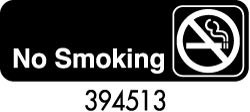 Royal ROY 394513 Black "No Smoking" Sign 3" x 9"